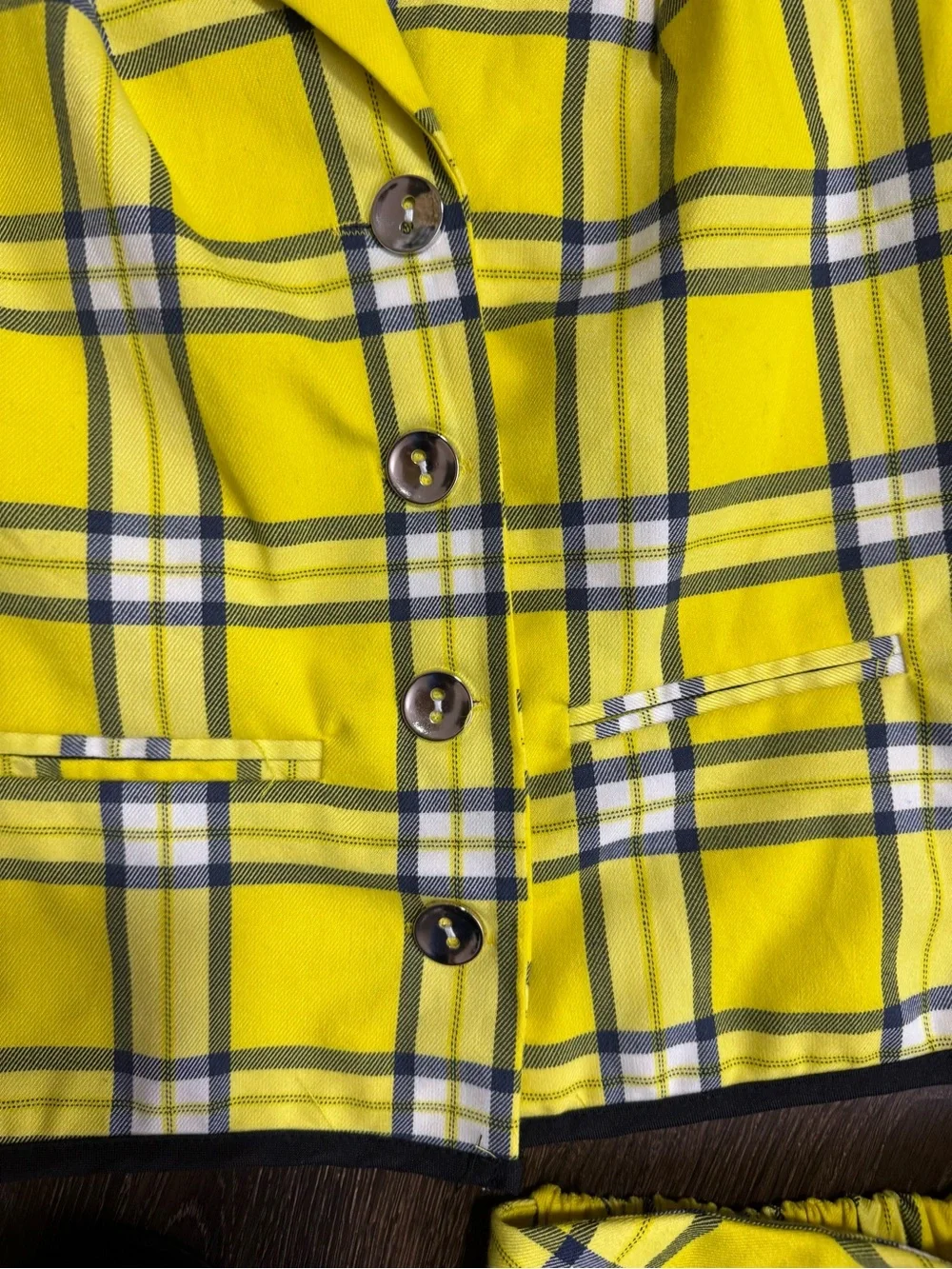 Clueless Cher Horowitz Girls L Yellow Plaid Blazer Skirt Set Costume Cosplay